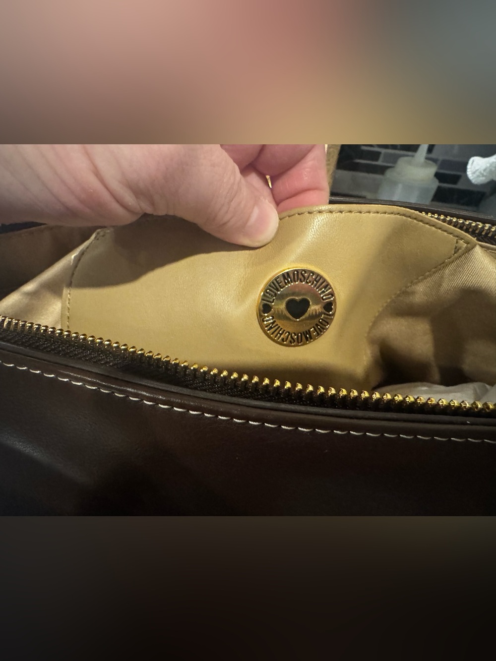 Love Moschino Dark Brown Leather purse with Gold Hardware - Picture 5 of 13